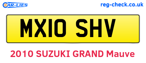 MX10SHV are the vehicle registration plates.