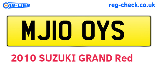 MJ10OYS are the vehicle registration plates.