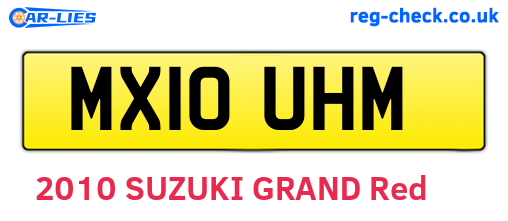 MX10UHM are the vehicle registration plates.