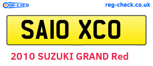 SA10XCO are the vehicle registration plates.