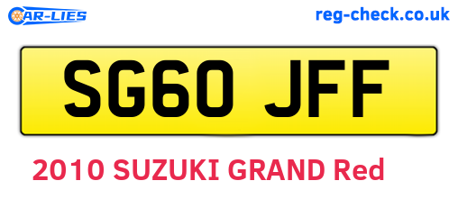 SG60JFF are the vehicle registration plates.