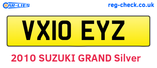 VX10EYZ are the vehicle registration plates.