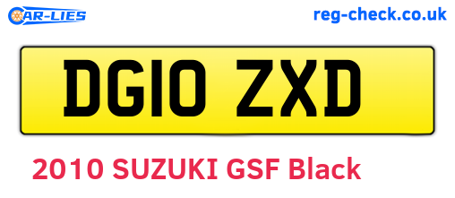 DG10ZXD are the vehicle registration plates.
