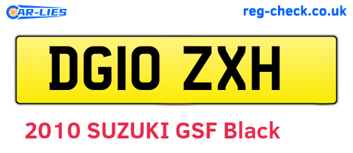 DG10ZXH are the vehicle registration plates.