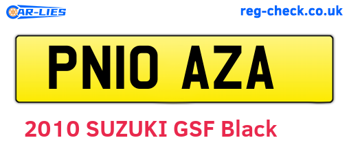 PN10AZA are the vehicle registration plates.