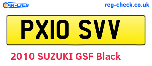 PX10SVV are the vehicle registration plates.
