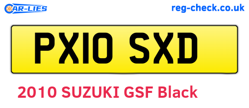 PX10SXD are the vehicle registration plates.