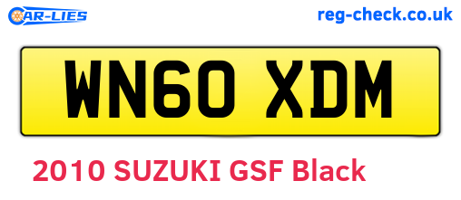 WN60XDM are the vehicle registration plates.