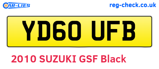 YD60UFB are the vehicle registration plates.