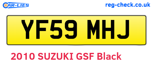 YF59MHJ are the vehicle registration plates.