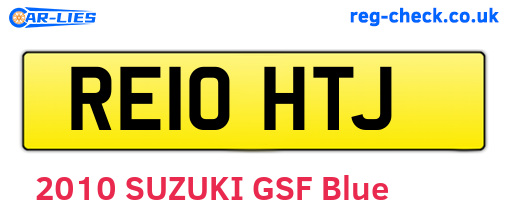 RE10HTJ are the vehicle registration plates.
