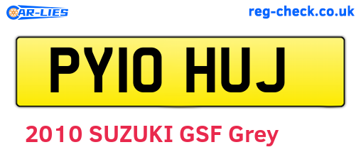 PY10HUJ are the vehicle registration plates.