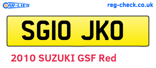 SG10JKO are the vehicle registration plates.