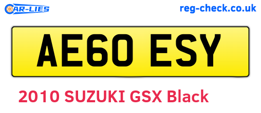 AE60ESY are the vehicle registration plates.