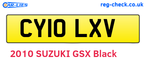 CY10LXV are the vehicle registration plates.