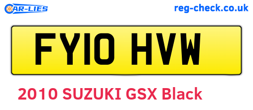 FY10HVW are the vehicle registration plates.