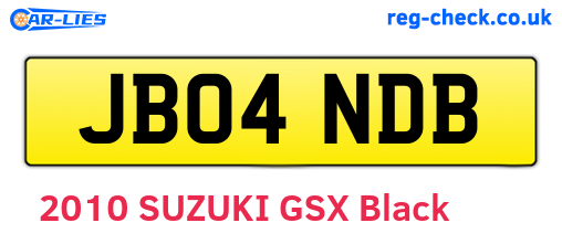 JB04NDB are the vehicle registration plates.