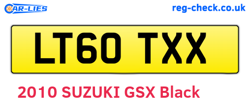 LT60TXX are the vehicle registration plates.