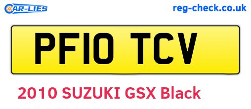 PF10TCV are the vehicle registration plates.