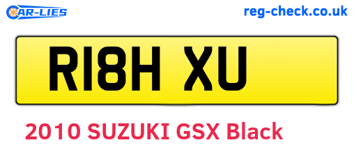 R18HXU are the vehicle registration plates.
