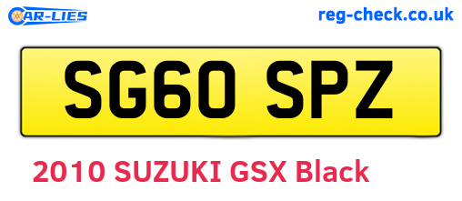 SG60SPZ are the vehicle registration plates.