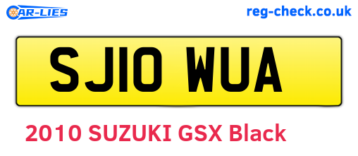 SJ10WUA are the vehicle registration plates.