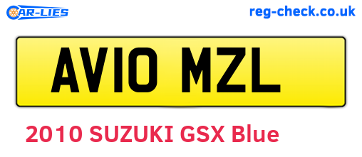 AV10MZL are the vehicle registration plates.