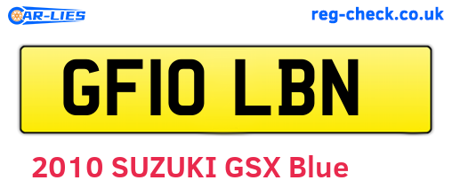 GF10LBN are the vehicle registration plates.