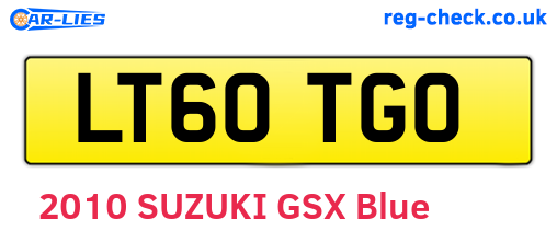 LT60TGO are the vehicle registration plates.