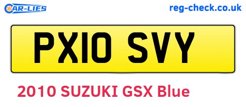 PX10SVY are the vehicle registration plates.