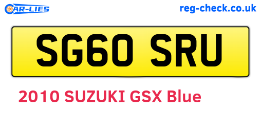 SG60SRU are the vehicle registration plates.