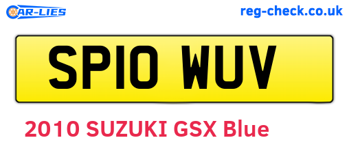 SP10WUV are the vehicle registration plates.