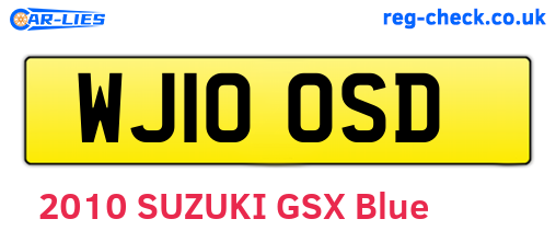 WJ10OSD are the vehicle registration plates.