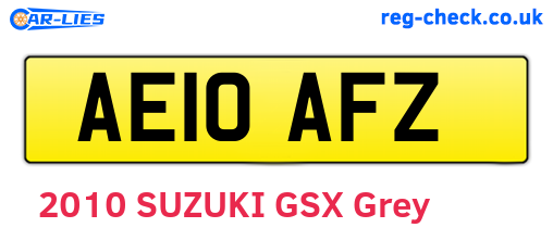 AE10AFZ are the vehicle registration plates.
