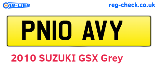 PN10AVY are the vehicle registration plates.