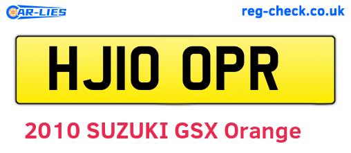 HJ10OPR are the vehicle registration plates.