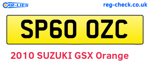 SP60OZC are the vehicle registration plates.