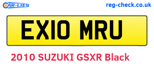 EX10MRU are the vehicle registration plates.