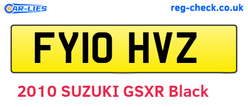 FY10HVZ are the vehicle registration plates.