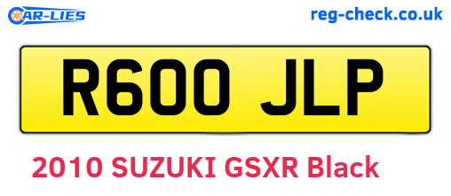 R600JLP are the vehicle registration plates.