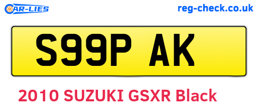 S99PAK are the vehicle registration plates.