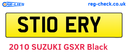ST10ERY are the vehicle registration plates.