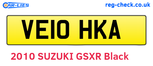 VE10HKA are the vehicle registration plates.
