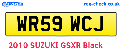 WR59WCJ are the vehicle registration plates.