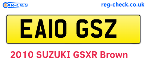 EA10GSZ are the vehicle registration plates.