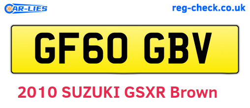 GF60GBV are the vehicle registration plates.