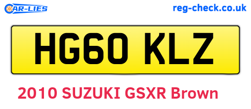 HG60KLZ are the vehicle registration plates.
