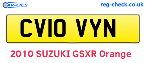 CV10VYN are the vehicle registration plates.