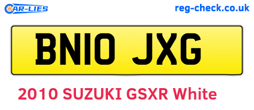 BN10JXG are the vehicle registration plates.
