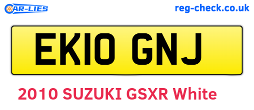 EK10GNJ are the vehicle registration plates.